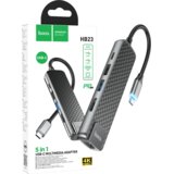 hoco. Konverter USB HUB type C to USB3.0/USB2.0/HDMI/RJ45/PD – HB23 Easy view | Eponuda.ba