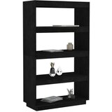 Ormarić za knjige / sobna pregrada crni 80x35x135 cm borovina | shoptok.hr