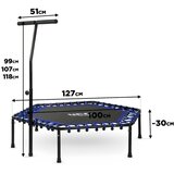 Neo-Sport fitness trampolin s ručkom 127 cm – šesterokutni, plava | shoptok.hr