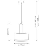  Hinkley HK-CEDRIC-P-M-BR - Luster na šipci CEDRIC 2xE27/60W/230V, prečnik 33 cm, mesing | Eponuda.com