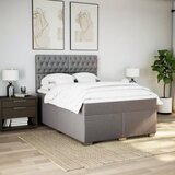  Krevet s oprugama i madracem smeđesivi 140 x 190 cm od tkanine | shoptok.hr