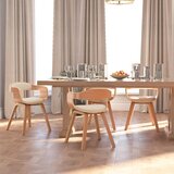 The Living Store Jedilni stol 4 kosi krem ukrivljen les in umetno usnje - Jedilni Stol, (21663112) | Shoptok.si