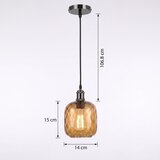 Brilagi LED luster na sajli RETRO GLASS 1xE27/60W/230V prečnik 14 cm crna/zadimljeno smeđa | Eponuda.com