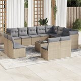 vidaXL 13-dijelni set vrtnih sofa s jastucima poliratan Bež Cijene