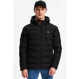 River Club Men's Black Lined Water and Windproof Sports Winter Puffer Coat Cene