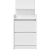 vidaXL Nočna omarica z 2 predaloma bela 38x34x80 cm | Shoptok.si