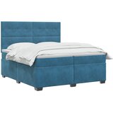  Boxspring krevet s madracem Plava 200 x 200 cm Baršun | shoptok.hr