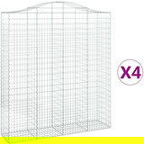  Obokane gabion košare 4 kosi 200x50x220/240 cm pocinkano železo, (20798867) | Shoptok.si