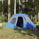 vidaXL Šator za kampiranje za 6 osoba plavi od tkanine vodootporan