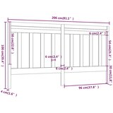  Uzglavlje za krevet crno 206 x 4 x 100 cm od masivne borovine | Eponuda.ba