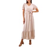 Gemre Beige Akina short sleeve maxi dress | shoptok.hr