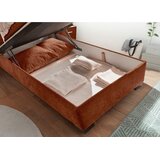 MID.YOU POSTELJA Z VZMETNICO 120 cm x 200 cm , tekstil, leseni material barve konjaka | Shoptok.si