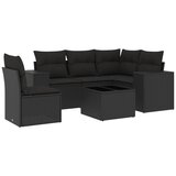  The Living Store Vrtna sedežna garnitura 6-delna z blazinami črna poli ratan - Vrtna Sedežna Garniture, (21455374) | Shoptok.si