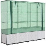 vidaXL Visoka greda s prevleko za rastlinjak videz ratana 160x40x153cm | Shoptok.si