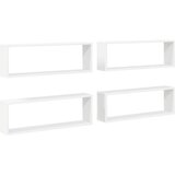  Kockaste zidne police 4 kom bijele 80 x 15 x 26,5 cm drvene | shoptok.hr