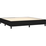  Krevet box spring s madracem LED crni 200x200 cm od tkanine | shoptok.hr