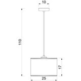  Luster na sajli ARDEN 1xE27/15W/230V, prečnik 25 cm, bež | Eponuda.com