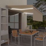  Tenda na ručno uvlačenje s roletom i LED svjetlima 4 x 3 m krem | shoptok.hr
