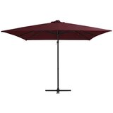 Konzolni suncobran s LED svjetlima bordo 250 x 250 cm | shoptok.hr