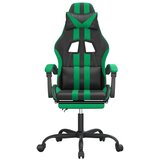  Igraća stolica od umjetne kože s osloncem za noge Crna i zelena - Crna i zelena 1 Sa naslonom za noge | shoptok.hr