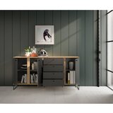 XORA komoda, antracit, barve hrasta | Shoptok.si