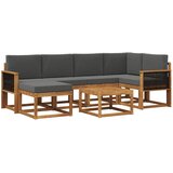 vidaXL Zunanja garnitura za sedenje 7 pcs Naravna in antracitna, (5000281934) | Shoptok.si