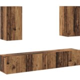  Set TV komoda s policom Zidne s pohranom s vratima 4 pcs Staro drvo 160 x 30 x 30 cm | shoptok.hr