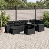 vidaXL 8-dijelni set vrtnih sofa od poliratana s jastucima crni | shoptok.hr