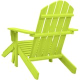  Vrtna stolica Adirondack od masivne jelovine s otomanom zelena | shoptok.hr