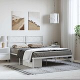 Metalni okvir za krevet s uzglavljem bijeli 135x190 cm | shoptok.hr
