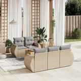 Maison Chic Seti vrtnega pohištva - Vrtna garnitura - Vrtni pohištvo set 6-delna z blazinami bež poli ratan, (21816421) | Shoptok.si