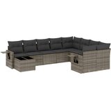 vidaXL 10-dijelni set vrtnih sofa od poliratana s jastucima sivi | shoptok.hr