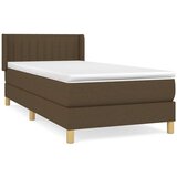  Krevet s oprugama i madracem tamnosmeđi 100 x 200 cm od tkanine | shoptok.hr