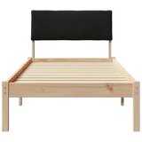  Okvir kreveta Smeđa i crna 75 x 190 cm Masivna borovina | shoptok.hr