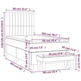  Box spring postelja z vzmetnico temno siva 90x200 cm blago, (20846719) | Shoptok.si