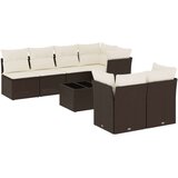 vidaXL 8-dijelni set vrtnih sofa s jastucima smeđi od poliratana | shoptok.hr