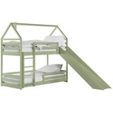 Molarem Home Drveni dječji krevet na kat Play s toboganom - olive - 200x90 - Bez madraca | shoptok.hr