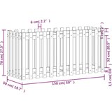 vidaXL Vrtna visoka greda z ograjico bela 150x50x70 cm trdna borovina | Shoptok.si