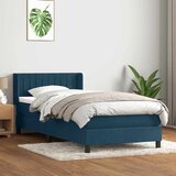  Box spring krevet s madracem tamnoplavi 80x220 cm baršunasti | shoptok.hr