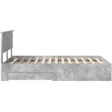  Krevetna konstrukcija s uzglavljem Betonski sivi 120 x 190 cm | shoptok.hr