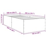  Okvir kreveta boja betona 100x200 cm od konstruiranog drva | shoptok.hr