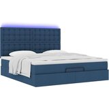 vidaXL Otomanski posteljni okvir z vzmetnico moder 180x200 cm blago | Shoptok.si