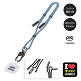 Max Mobile DATA KABEL TYPE C-TYPE C,Fashion 6mm vezica 2u1,1.5m, Blue | shoptok.hr