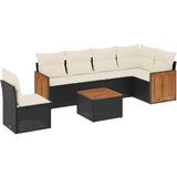  The Living Store Vrtna sedežna garnitura 7-delna z blazinami črn poli ratan - Vrtna Sedežna Garniture, (21455143) | Shoptok.si