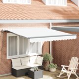 vidaXL Avtomatska retraktibilna tenda bela 300x250 cm, Zamenjava tenda za okvir 3x2.5 m bela | Shoptok.si