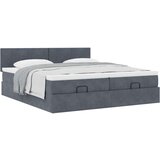 vidaXL Okvir kreveta s madracima tamnosivi 200x200cm baršunasti | shoptok.hr