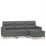  The Living Store Kavč trosed s stolčkom za noge temno siv 180 cm blago - Trosed S Stolčkom Za Noge, (21449172) | Shoptok.si