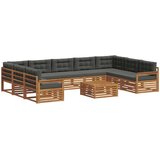  Set vanjskih sofa 10 kom. Prirodna i antracit 79 x 79 x 37 cm | shoptok.hr