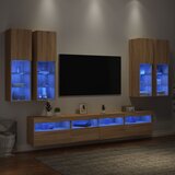  7-dijelni set zidnih TV ormarića LED boja hrasta sonome | Eponuda.ba