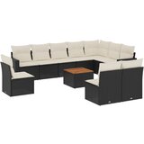  The Living Store Vrtna sedežna garnitura 11-delna z blazinami črn poli ratan - Vrtna Sedežna Garniture, (21452545) | Shoptok.si